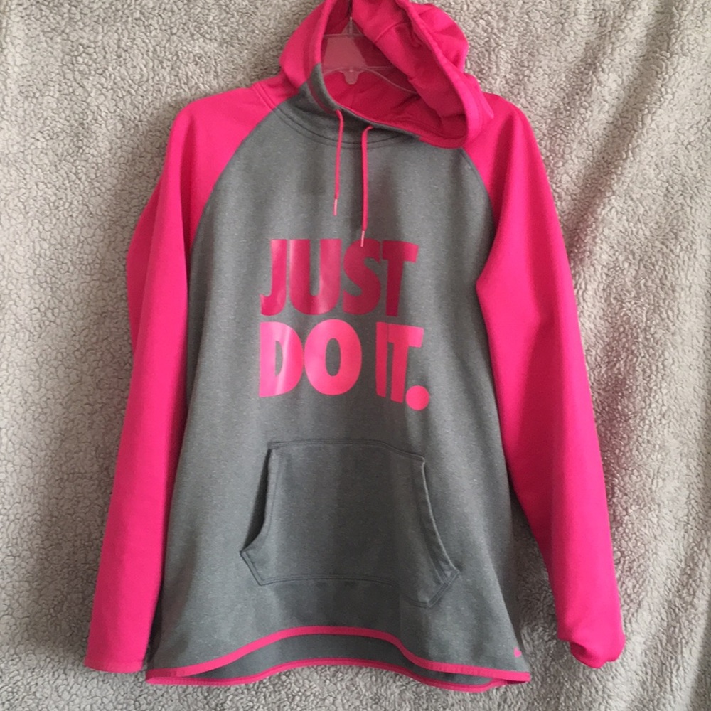 Nike pink and grey sweatshirt